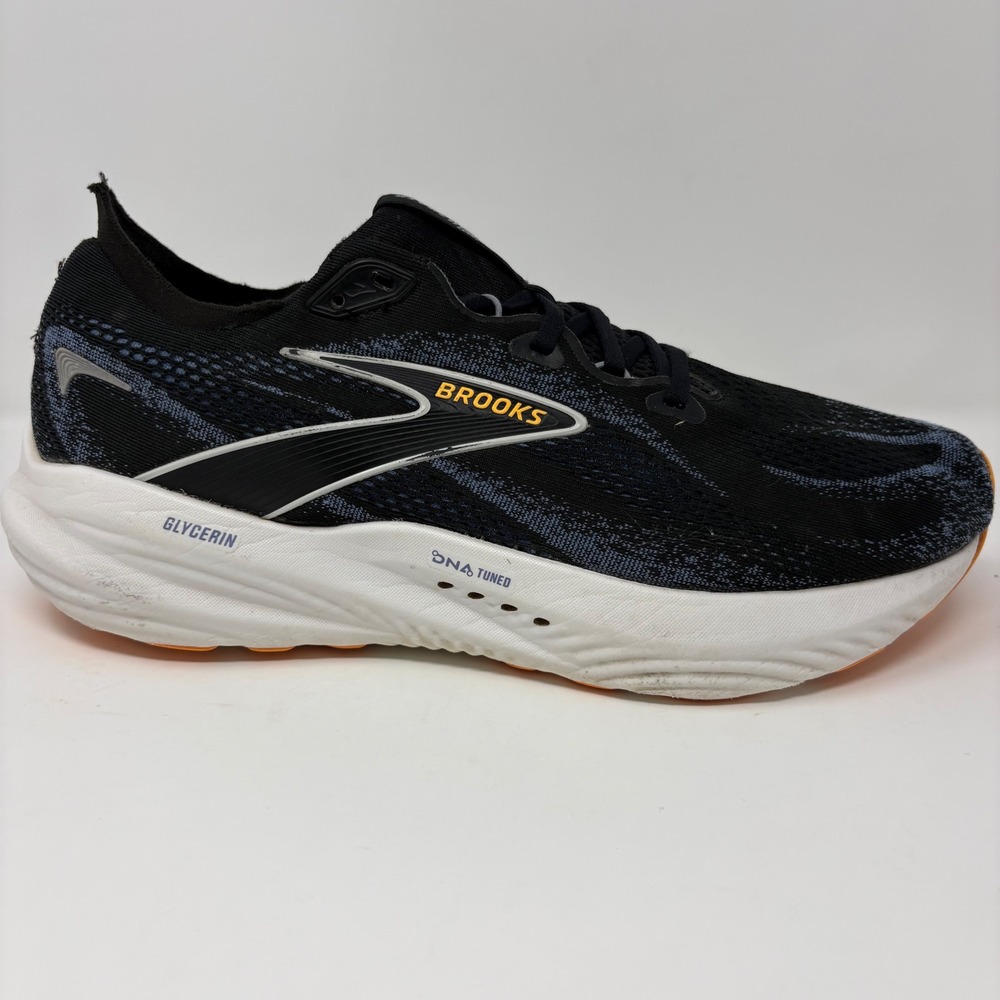 Brooks Glycerin 22 Mens Size 11.5 Black White Orange Running Shoes (1104451D013)